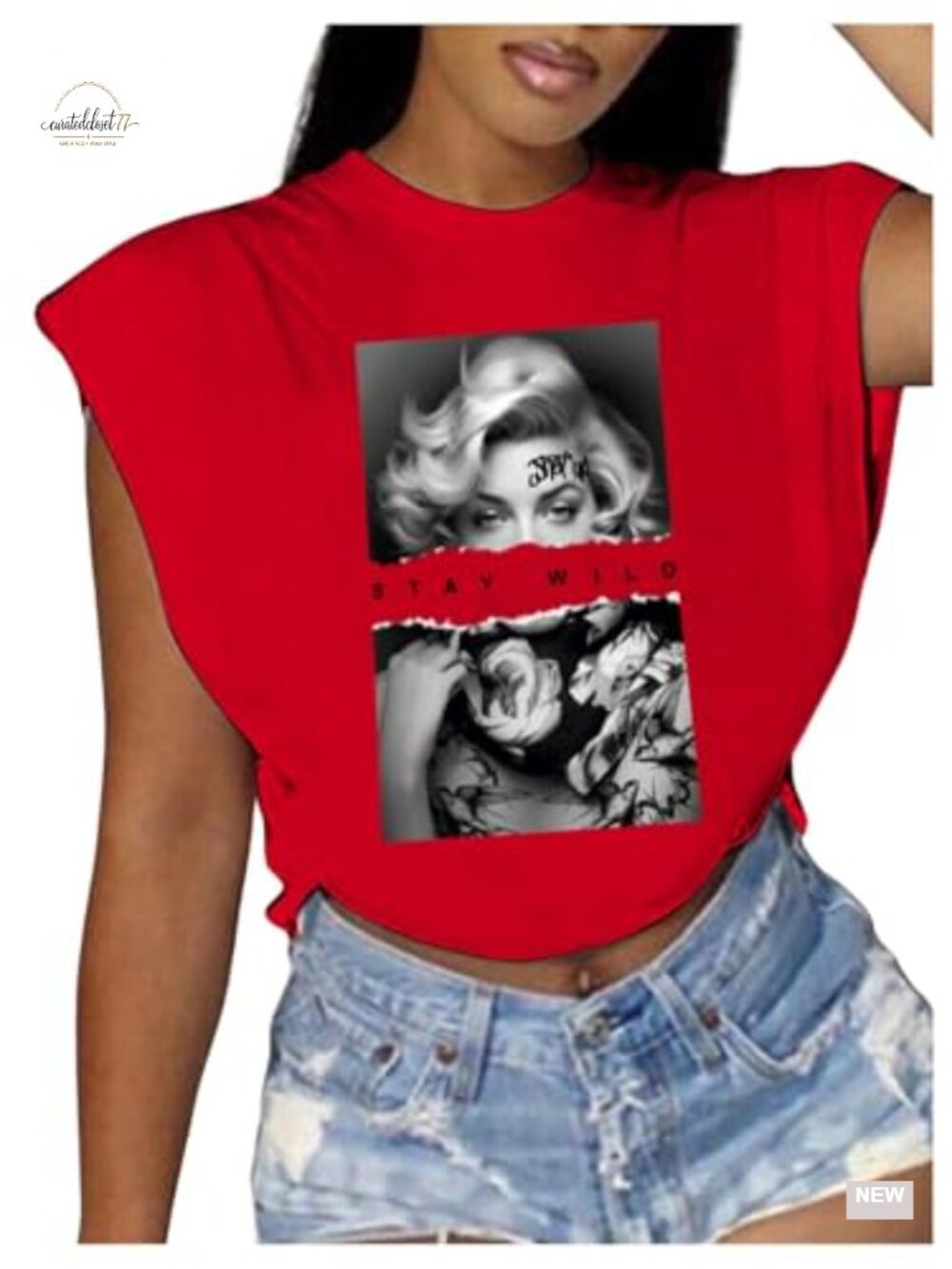 Y2K Graphic Print Cap Sleeve Crop Top Tee